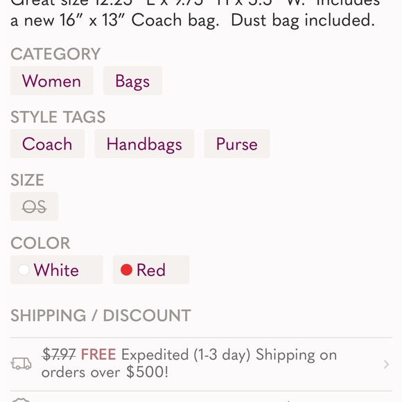 Coach White and Multicolor Leather Bag - Picture 10 of 11